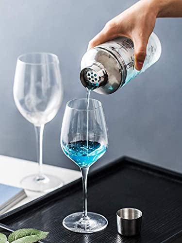 Mixixi Cocktail Shaker, 12Oz Glass Martini Shaker, Recipes Measured Mixing Stainless Steel Top Cobbler Shaker #TOP6