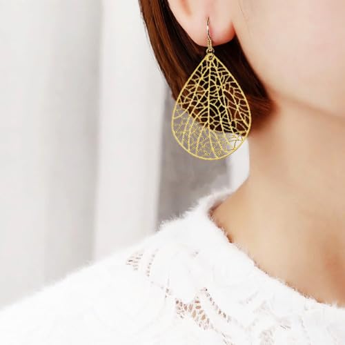 Vintage Filigree Fashion Nickle Free Women Earrings Dangle Plated Silver Teardrop Earrings for Women Charm Gifts2