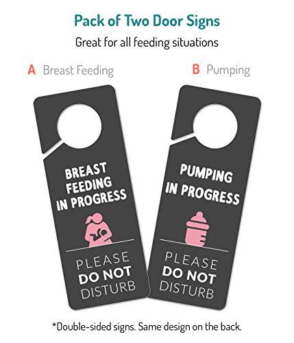 Breastfeeding Door Sign, 2 Pack (Printed On Both Sides), 9.3″X3.5″ Pvc Plastic, Breastfeeding Sign For Work, Pumping Door Hanger, Pumping Sign For Work, Pumping In Progress Door Sign #TOP1