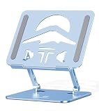 ツビワ(ToBeoneer) ノートパソコンスタンド PCスタンド タブレットスタンド laptop stand 液タブホルダー 折り畳み式 卓上 高さ角度調整 人間工学 姿勢改善 在宅ワーク アルミ製 ZOOM会議 Macbook,iPad,15.6インチまでのノートPCやタブレットに対応 (ブルー・ダイヤモンド) (淡藤色)