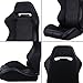 2 Pieces Universal Racing Seats with Dual Lock Sliders, 1 Pair PVC Leather Bucket Seats for Cars, Adjustable Car Seats, Driver and Passenger Side (Black 12)