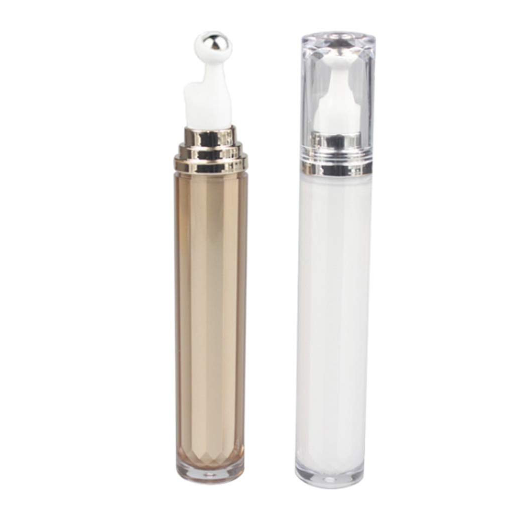 Yuly 20ml Acrylic Empty Refillable Eye Cream Roller Bottle With Steel Ball Loti Refillable Containers For Lotion, Gold