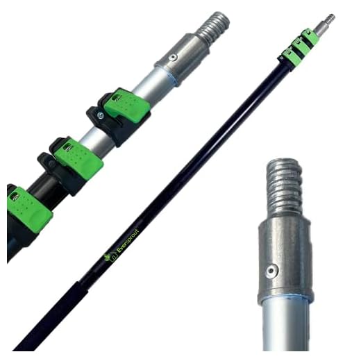 EVERSPROUT 7-to-24 Foot Telescopic Extension Pole (30 Foot Reach) | Heavy-Duty Sturdy Aluminum | Easy Flip-Tab Lock Mechanism | Twist-On Metal Tip Works for Squeegee, Duster, Paint Roller (Pole only)