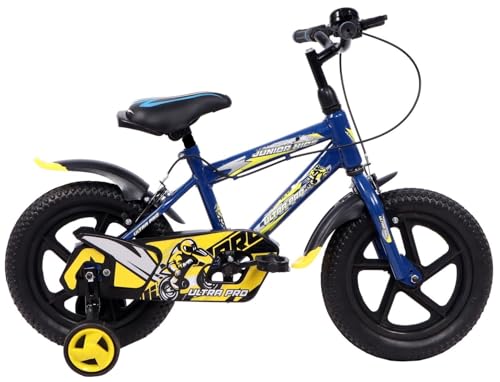 Image of JUNIOR KID BMX 14 Inch Kids Cycle with Rigid Suspension Side Wheels Ideal for 2 to 5 Years Boys and Girls Bicycle Navy