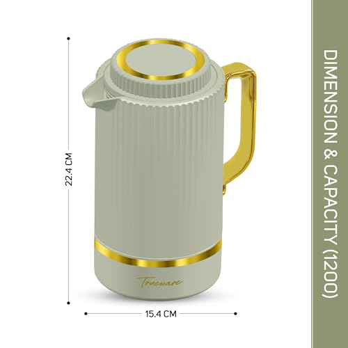 Image of Trueware Marvel 1200 Insulated Flask - 1000 Ml | PU Insulated Inner Stainless Steel Hot & Cold Flask, BPA Free, Leak Proof, Ideal for Tea, Coffee, Water, Hot Beverages