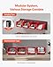 VEVOR Wall Mounted Storage Bins, 12 Plastic Bins & 3 Metal Rails, Plastic Hanging Stackable Storage Bin for Screws, Nuts, Bolts, Nails, Hardware Tool Organizer for Workshop, Craft Room, Garage, Red