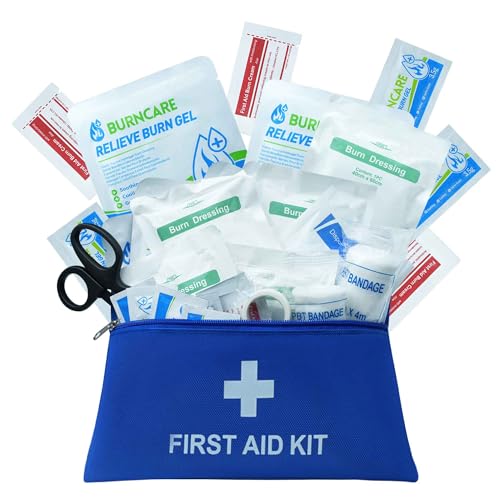 Image of Burn Kit First Aid, Emergency First Aid Kit with Burn Supplies, Brun Cream & Pad, Wound Dressing, Gauze & Shears, Portable First Aid Kit Refill for Home, Office, Car, Camping & Travel