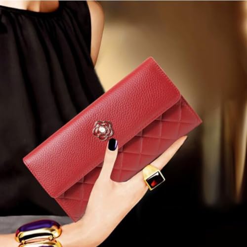 Women's Money Organisers Money Clips Card Cases Evening Handbags, Purses for Women Wedding, Genuine Leather Wallets (Pink)2