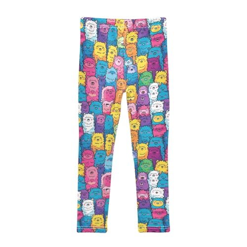 Color Alpaca Cute O Girls Leggings Athletic Pants Tights Stretch Bottom2