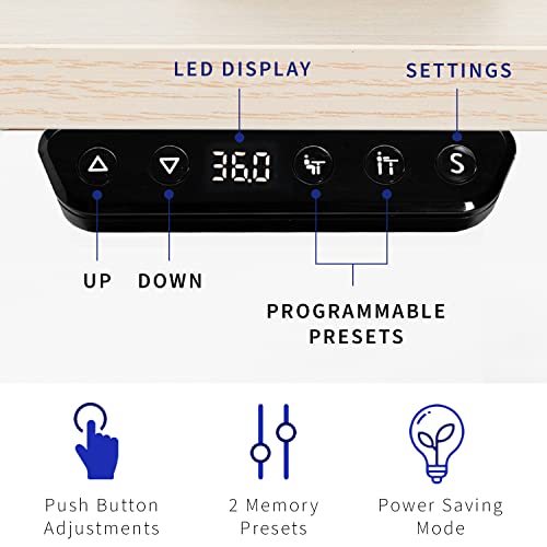 Vivo Electric Height Adjustable 63 X 55 Inch Corner Stand Up Desk, Light Wood 3 Part Table Top, White Frame, L-Shaped Standing Workstation, Desk-E3Ctc #TOP5