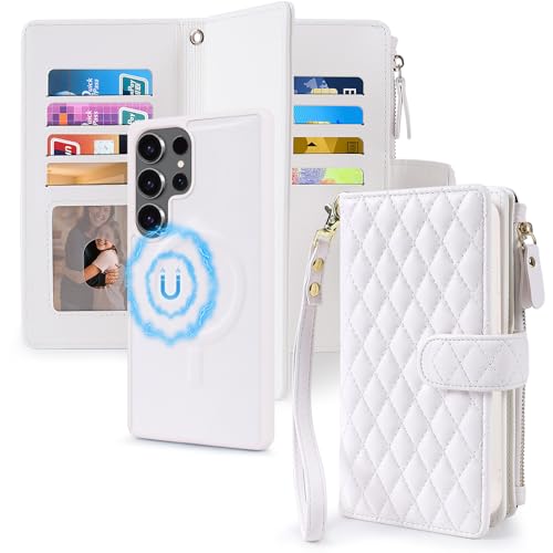 Étui téléphone Galaxy S24 Ultra chic avec fermeture éclair et dragonne pour sortie