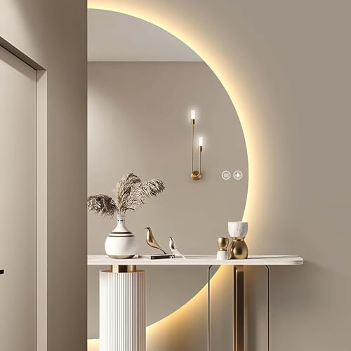 32"×16" Half Moon LED Mirror for Bathroom, LED Vanity Mirror