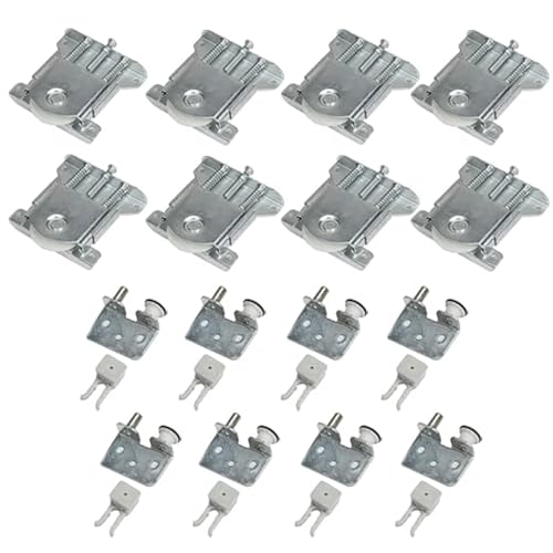 8pcs Sliding Wardrobe Door Parts, Sliding Wardrobe Door Kit,Replacement for Sliding Wardrobe Door Wheels,Sliding Door Guides Rollers Compatible with Stanley/Spacepro/iSpace Wardrobe Cupboard Door