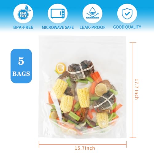 5× Large 17.7x15.7 Inch Boil Bags