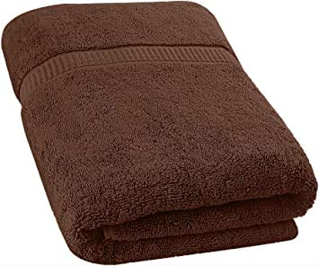 Image of Global Home 100% Cotton Bath Towel II 500 GSM II Brown II 140 X 70 cm - 2pc Set for Gym, Kitchen, Home, Bathroom or Spa, Wash Basin, Hotel