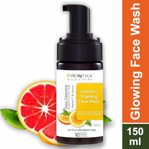 Image of Drontika Wild & Pure Vitamin C Super Bright Foaming Face Wash For Dull&Pigmented Skin|With Triple Vitamin C,Blood Orange&Papaya|Sulphate Free|For All Skin Types|For Women&Men (Vitamin C)