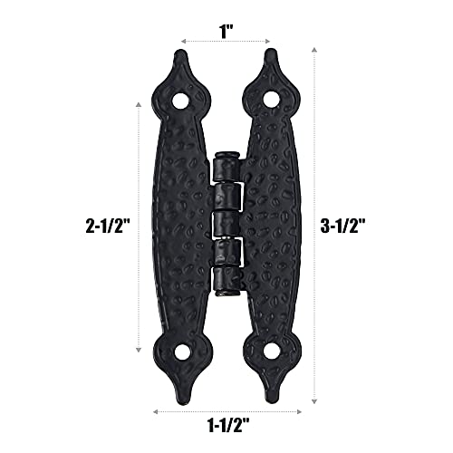 Home Master Hardware 12 Pack Cabinet Hinges Hammercraft Face Frame Flush Mount H Hinges With Screws Black 3.5"X1.5" #TOP3