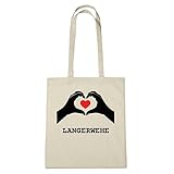 100% Baumwolle JOllify LANGERWEHE Umwelttasche Jutetasche B1959jute - Farbe: natur: Hände Herz