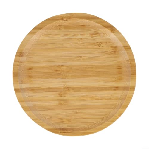 Besttoolifes Vassoio da portata rotondo in legno, finitura liscia, vassoio multifunzionale da cucina, per frutta, pizza, pane, dimensioni 20 cm, 25 cm, 30 cm (20 x 20 x 1,5 cm)