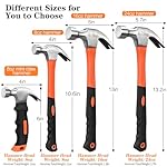 8oz/16oz/24oz Straight Rip Fiberglass General Purpose Claw Hammer, with Smooth Face & Non -slip Grip(8oz Claw Hammer) - Image 2