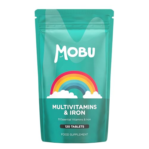 Multivitamin & Iron 120 Tablets for Men & Women | Vitamin B C D E and Iron | Immune Support & Daily Wellbeing Multivitamins | Vegan | MOBU UK