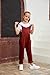 CharmWM Girls Casual Jumpsuits Spaghetti Strap Sleeveless Loose Romper Long Pants with Pockets Kids Clothes Red