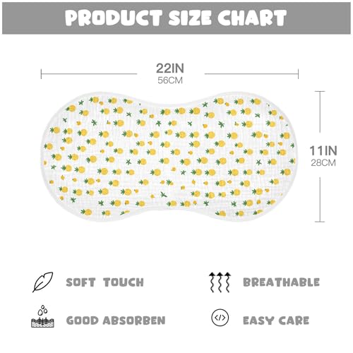 xigua Pineapple Pattern Baby Burp Cloths for Newborn Boys and Girls 1 Pack, Soft & Absorbent Cotton Baby Burp Cloth, Baby Washcloths, Newborn Towel, Burp Rags4