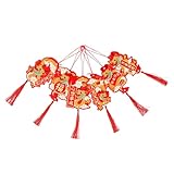 VICASKY 6 Stück Neujahrsanhänger Aus Papier Mit Drachenmotiv Chinesische Hängedekoration Zum Frühlingsfest Wiederverwendbare Festival Ornamente Für Türen Und Fenster