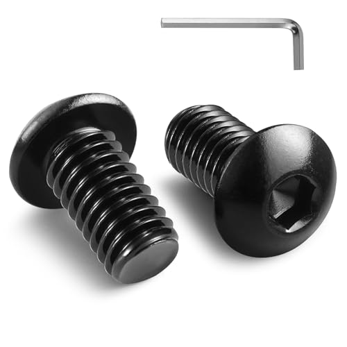Image of 3 /8-16 x 1 /2 Inch Button Head Socket Cap Bolts Screws,304 Stainless Steel 18-8,Fully Threaded,Black Zinc Plated,with Hex Spanner(30Pcs)
