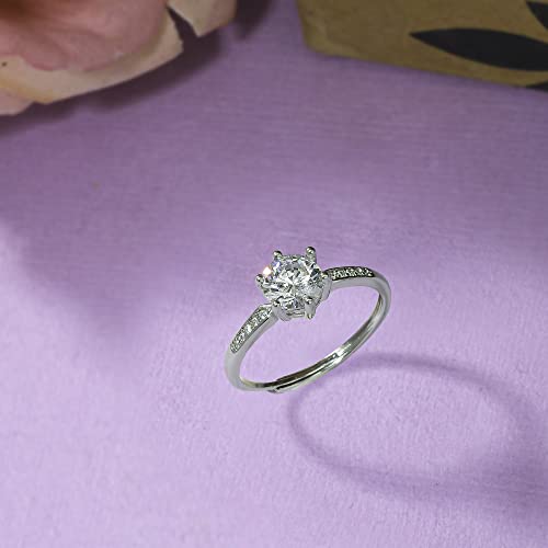 Women's Classic Plated Round Cut Zircon Adorned Ring