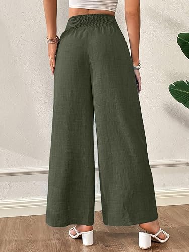 Image of Vogaan Trousers for Women | Women's Loose Fit Trousers | Women's High-Waisted Wide Leg Pant | Women Trousers Pants | Korean Trousers for Holiday