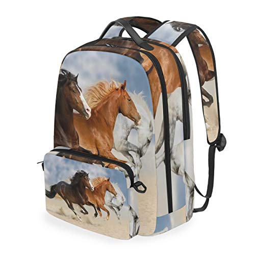 CPYang mochila escolar para correr con diseño de caballos y animales  bolsa de hombro