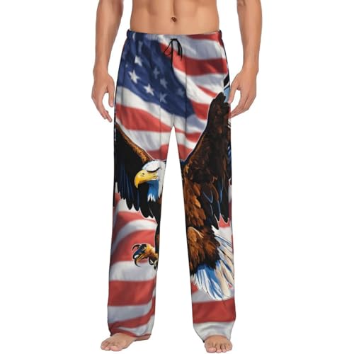 Pantalon de pyjama homme grand aigle drapeau américain noir XXXL