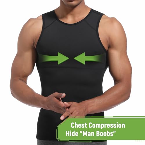 Lgtfy 4D Mens Compression Shirt, Slimming Body Shaper Vest, Gynecomastia Undershirt, Tummy Control Back Support Tank Top2