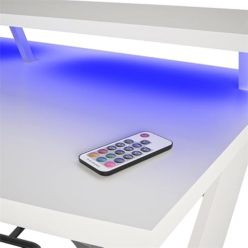 Ntense Xtreme Riser, Ergonomic, Home Office, Work Table, Computer, Gaming Room Desk, Monitor Stand, Cup Holder, Headphone Hook, White #TOP5