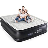 DUMOS Twin Air Mattress - 16' Inflatable Blow Up Airbed with Built-in High Capacity Pump, Double Height, Non-Slip Bottom Design, Weight Capacity 660 lbs Air Bed for Home or Camping