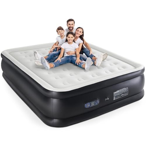 DUMOS Twin Air Mattress - 16' Inflatable Blow Up Airbed with Built-in High Capacity Pump, Double...