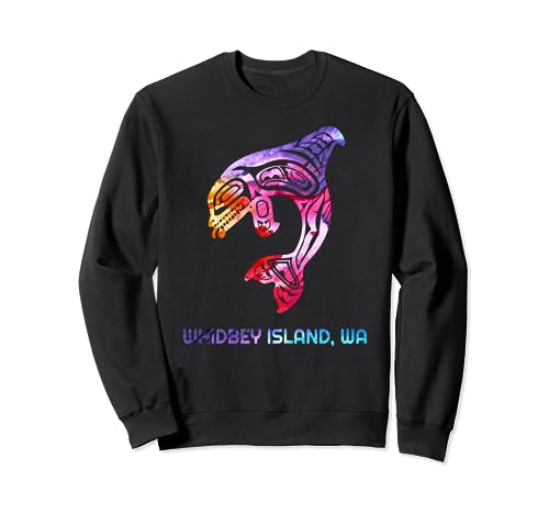 Whidbey Island Washington Nativo Americano Orca Asesina Ballena Sudadera