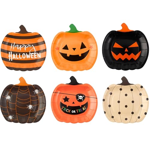 Winoo Design Halloween Paper Plates - 48 PK - Pumpkin Paper Plate...