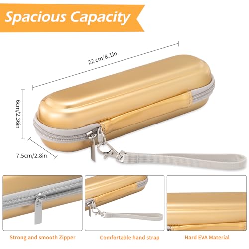 Image of Toothbrush Travel Case for Oral B /Oral-B Pro 1000 1500 5000 7000 & Philips Sonicare 4100 1100 5300 5100 6100 /iO Electric Toothbrush, Hard Protective Storage Bag, Dazzling Gold With Toothbrush