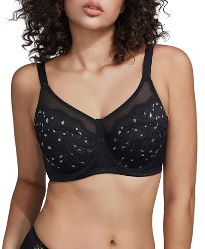 Image of Minimizer Bras for Women Full Coverage Lace Unlined Underwire Bras