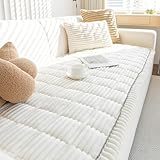 Rutschfester, waschbarer Sofabezug für Hunde, flauschig, haustierfreundlich, Couchschutz für 3 Kissen-Sofas (weiß, 69,8 x 150 cm) und leicht zu reinigen