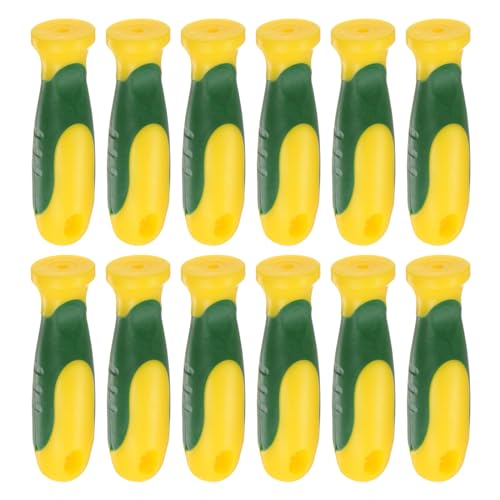 sourcing map 12pcs Rubber File Handle 3.27 Inch Round Hole Ergonomic Handles for Chainsaw File