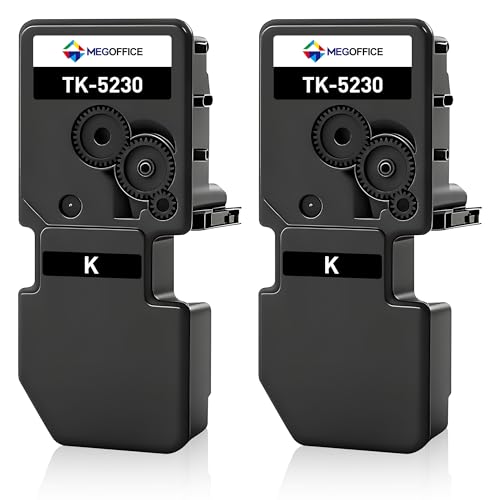MEGOFFICE TK-5230 - Cartucho de tóner compatible con Kyocera TK5230 TK-5220 TK5220 para impresora Kyocera ECOSYS P5021cdn P5021cdw M5521cdn M5521cdw (2 negros)