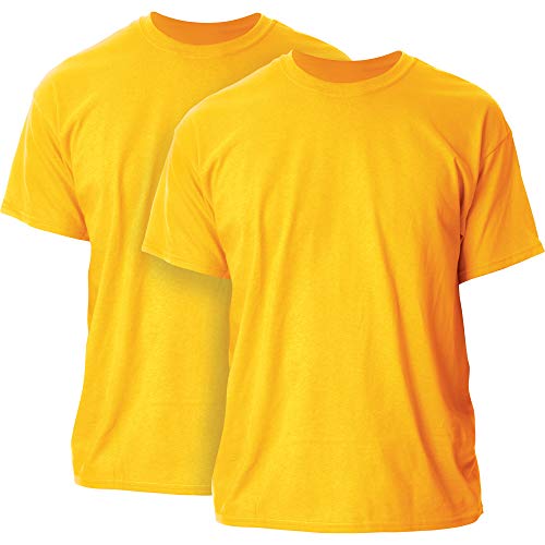 Gildan Men's G2000 Ultra Cotton Adult T-Shirt, 2-Pack, Gold, 2X-Large