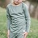 Woolino Merino Wool Base Layer for Kids - Super Soft Kids Long Sleeve Thermal Top and Leggings - All Natural Base Layer Shirt and Bottoms - Sage