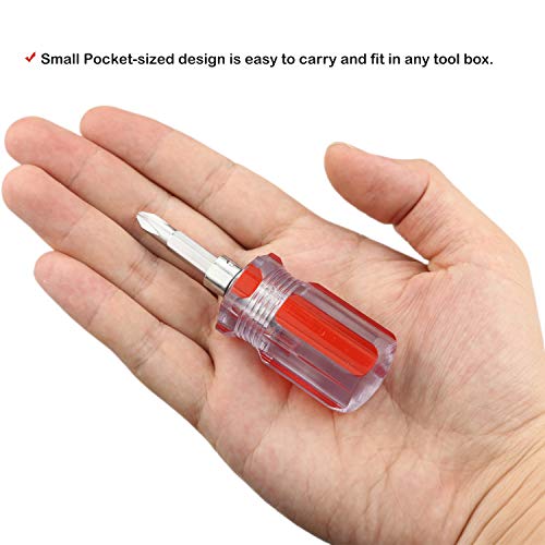 Stubby Magnetic Screwdriver With Phillips Head And Flat Head,Small Pocket Screwdriver For Diy Repairing,2 Piece Set #TOP1
