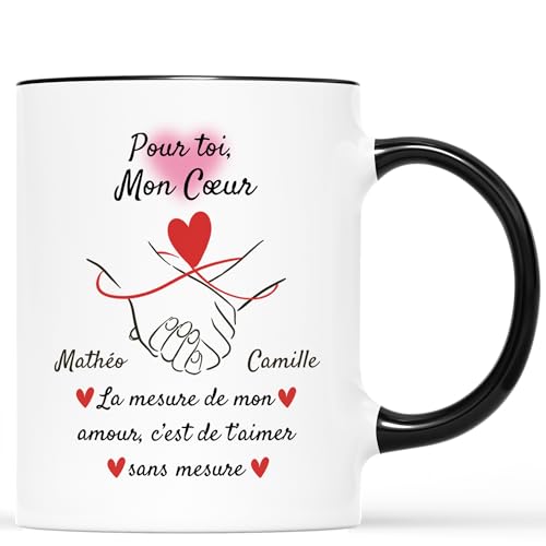 𝗖𝗔𝗗𝗘𝗔𝗨 𝗣𝗟𝗨𝗦 Mug Personnalisé Prénom - T'Aimer Sans Mesure - Cadeau Personnalisé Saint Valentin, Cadeau Romantique, Cadeau Couple Amoureux, Cadeau Couple, Mug Personnalisé Saint Valentin 𝗖𝗔𝗗𝗘𝗔𝗨 𝗣𝗟𝗨𝗦 Mug Personnalisé Prénom - T'Aimer Sans Mesure - Cadeau Personnalisé Saint Valentin, Cadeau Romantique, Cadeau Couple Amoureux, Cadeau Couple, Mug Personnalisé Saint Valentin