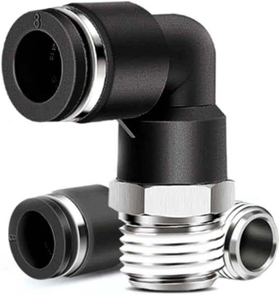 1PCS Black Pneumatic Quick Connector Hose Connector BSP Elbow Plug-in Connector,PL6-04