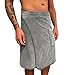 Produktbild HOMELEVEL Sauna Kilt für Herren mit Sicherheitsklettverschluss und Tasche aus 100% Baumwolle Saunakilt Sarong Hellgrau/Anthrazit, Herren Hellgrau/Anthrazit, S-XXL